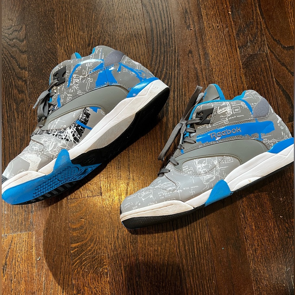 ❤️SOLD❤️VNDS Reebok Court Victory Pump Basquiat Tin Grey/Blue Omni Retro